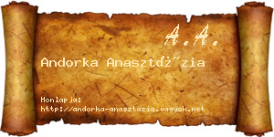 Andorka Anasztázia névjegykártya